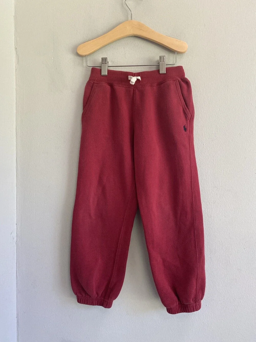 Polo Ralph Lauren Boys Red Joggers Size 7 Navy Embroidered Pony